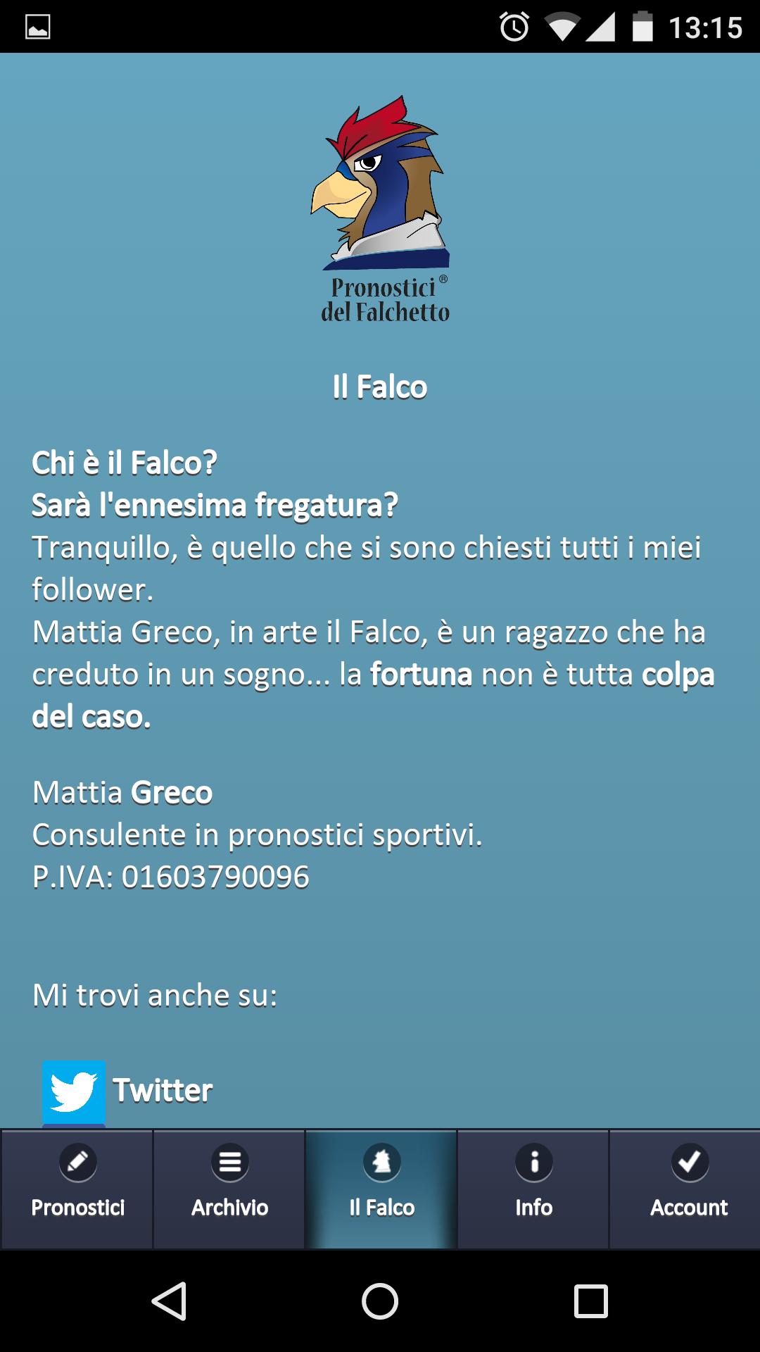 Pronostici del Falchetto