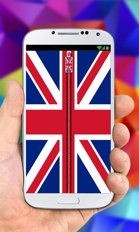 UK Flag Zipper LockScreen
