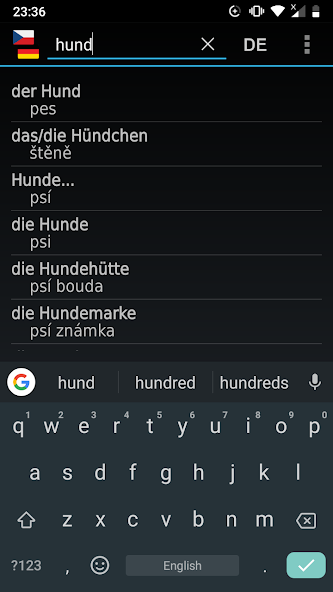Czech-German offline dict.