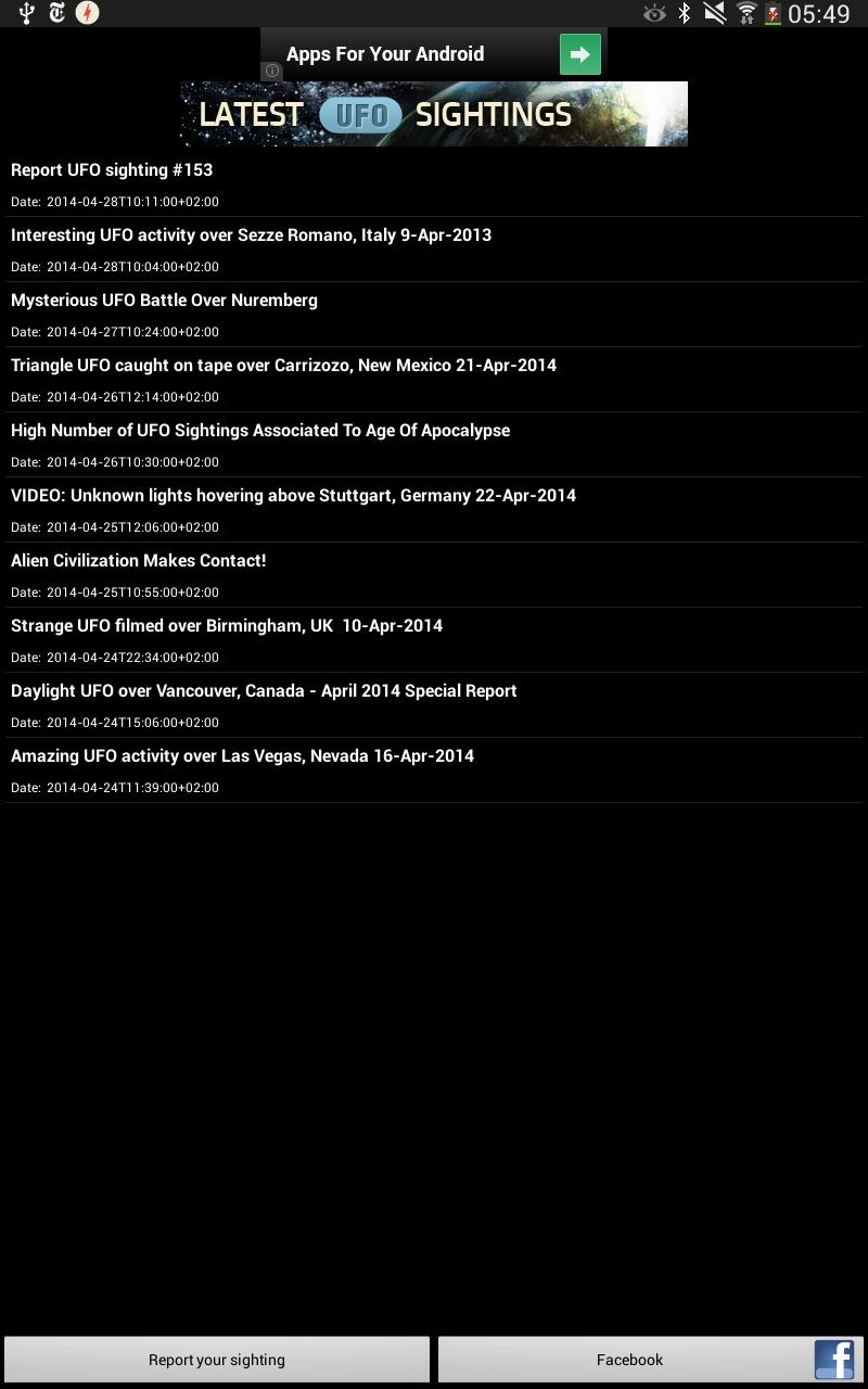 Latest UFO Sightings