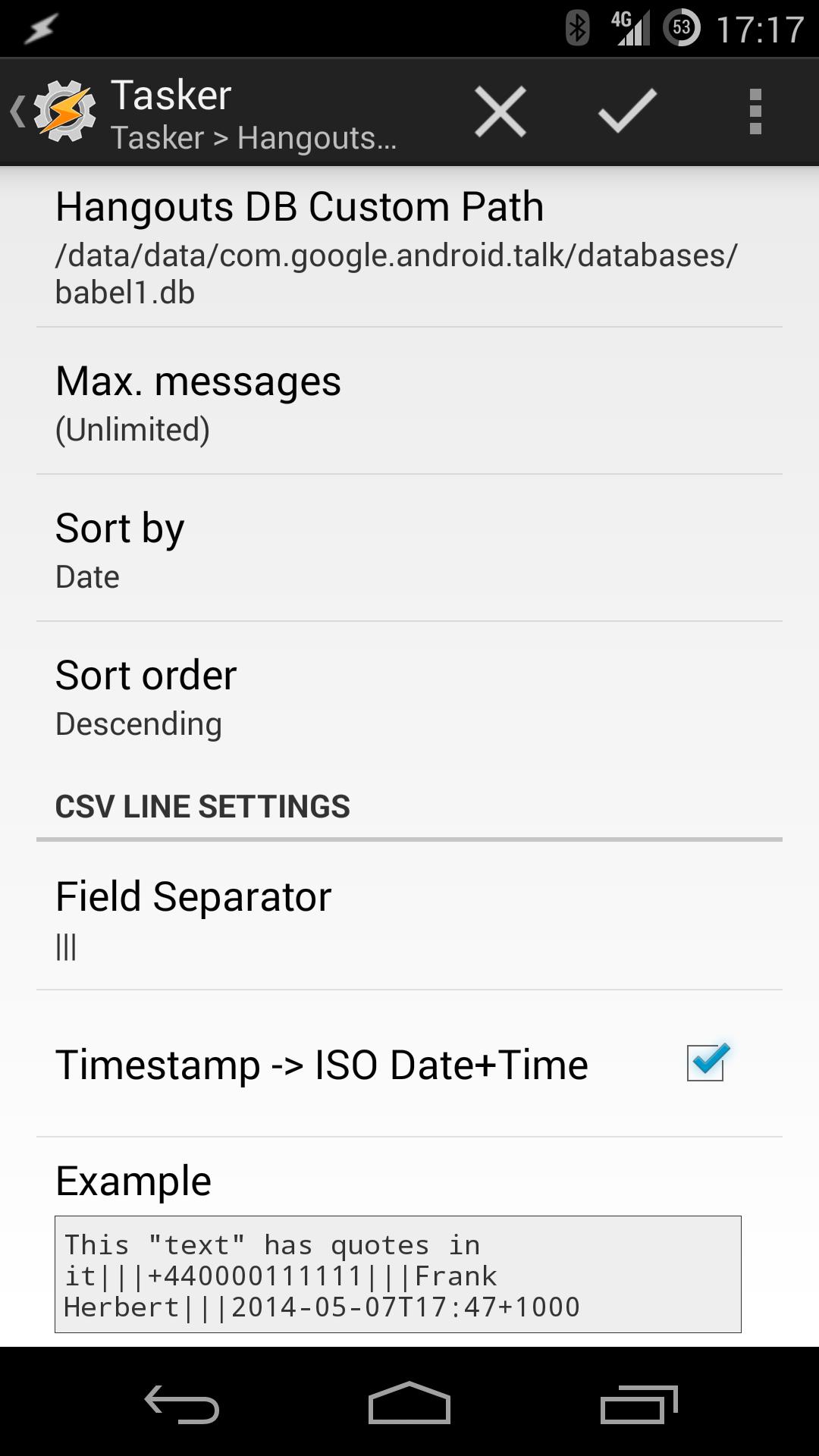 Hangouts Reader for Tasker