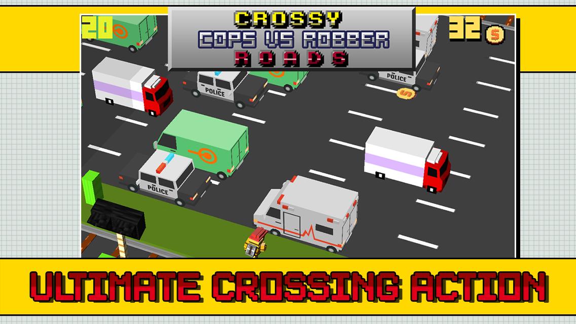 Crossy Cops vs Robber Roads