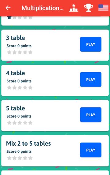 Multiplication Tables - Free Math Game