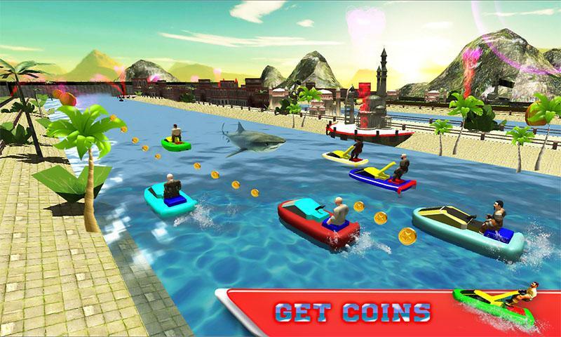 Water Jet Ski Race & Shark