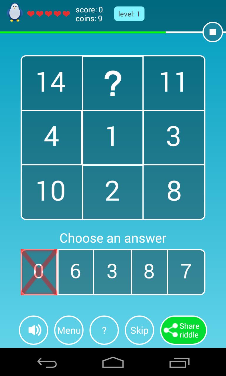 Riddles, visual logic puzzles