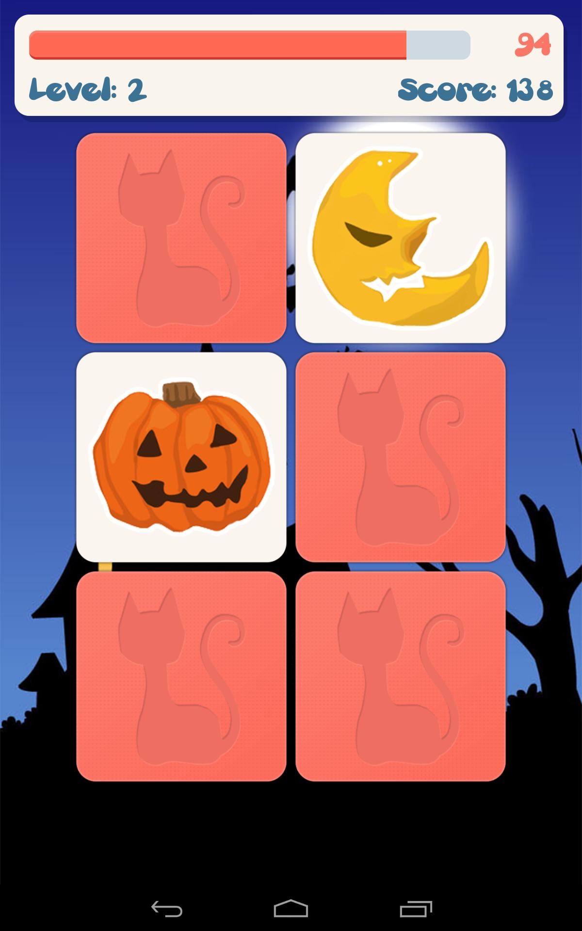 Memory game for kids Halloween
