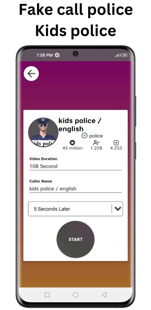 Fake call police : kids police