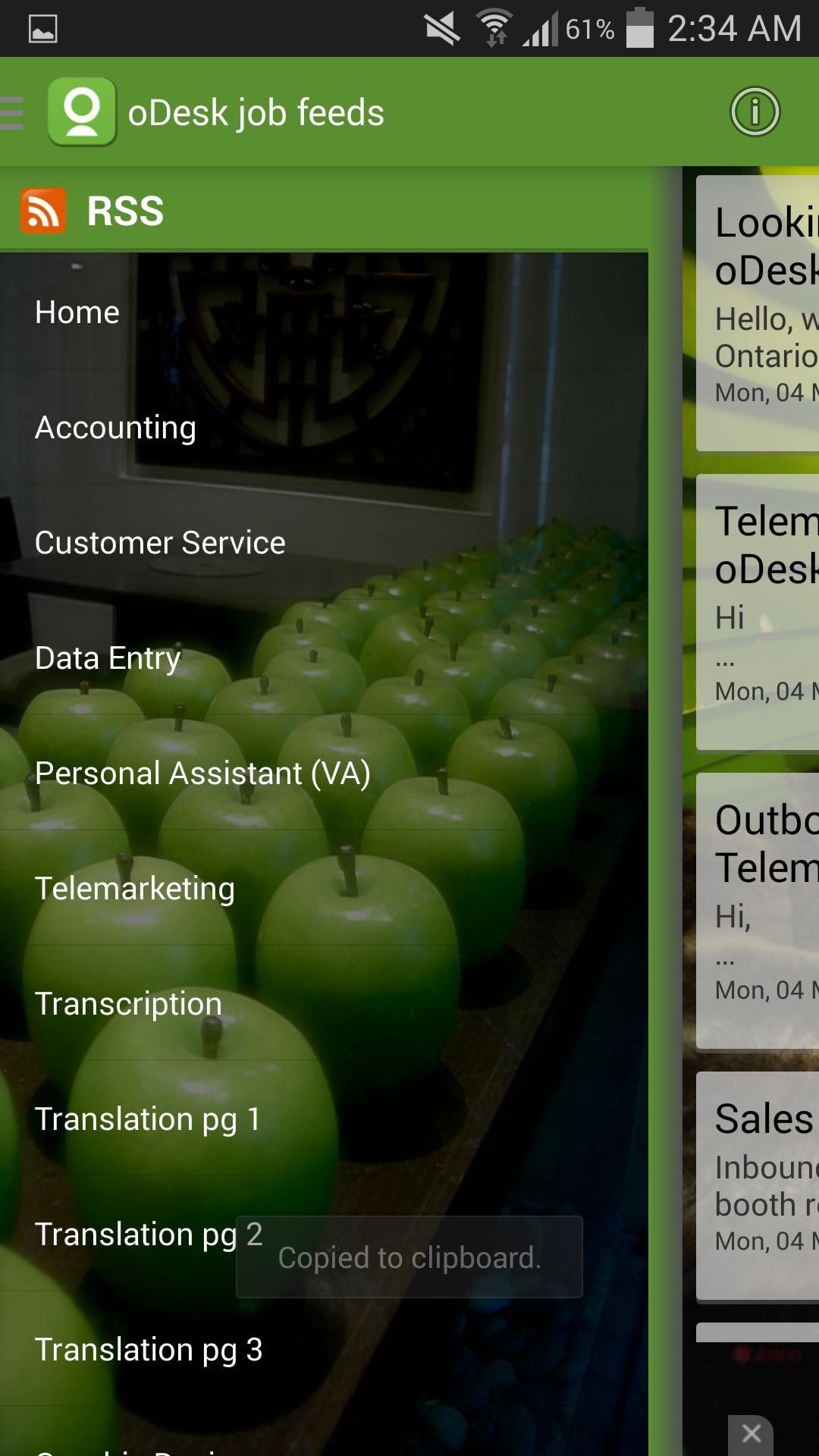 oDesk job feeds