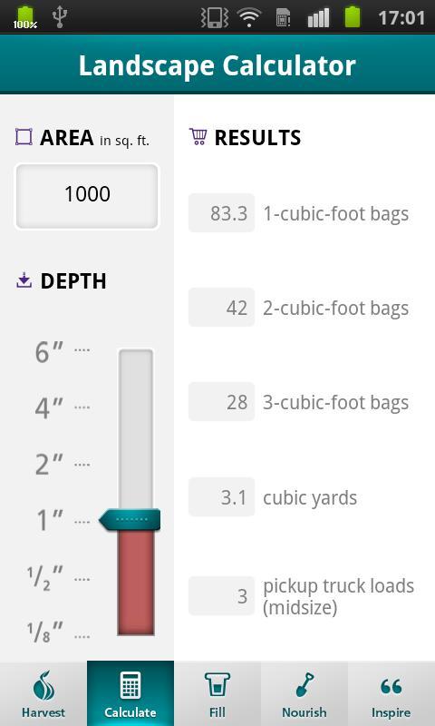 Harvest Landscape Calculator