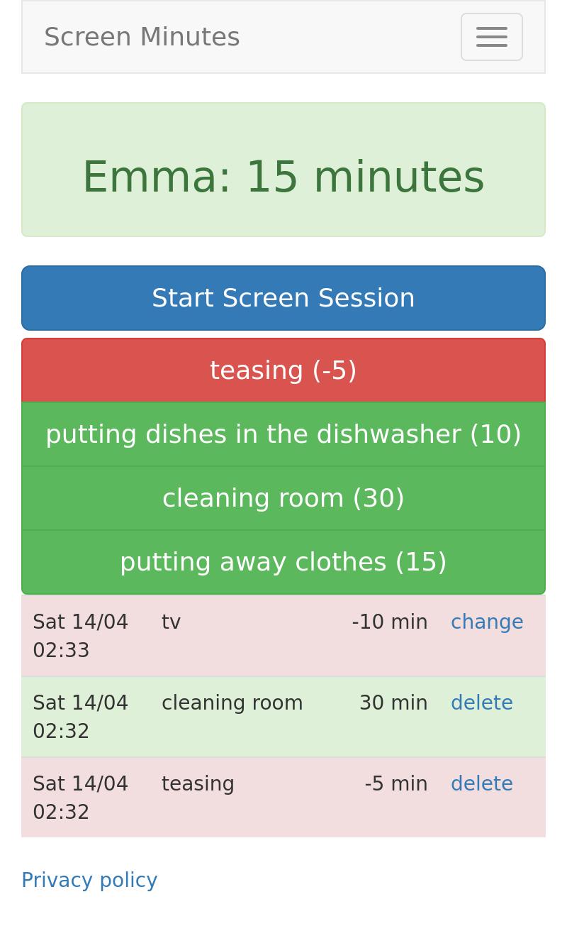 Screen Minutes
