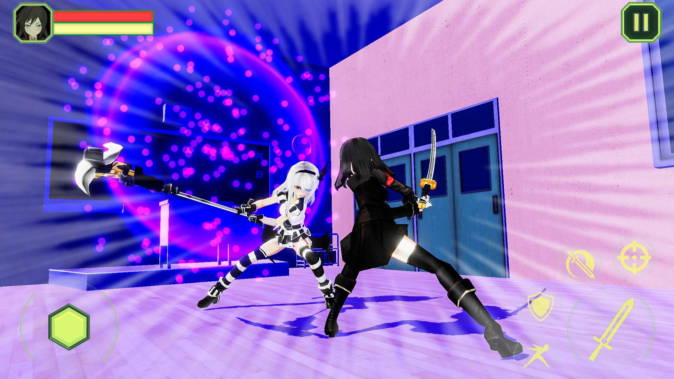 High School Girls-Anime Sword Fighting Games 2018