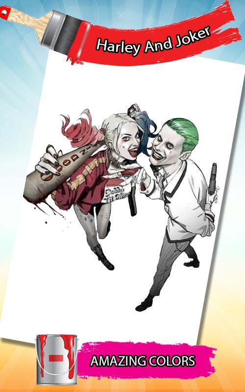 Harley & joker squad coloring