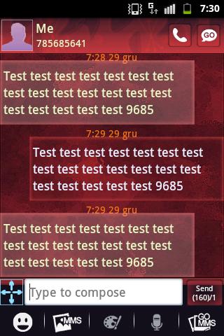 Theme Red GO SMS Pro