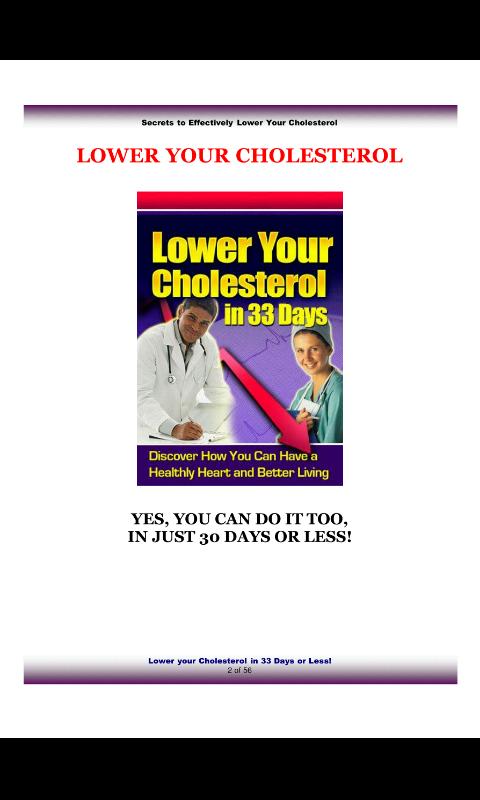 Lower Cholestrol in 33 Days
