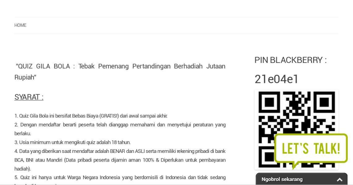 Kuis Tebak Skor