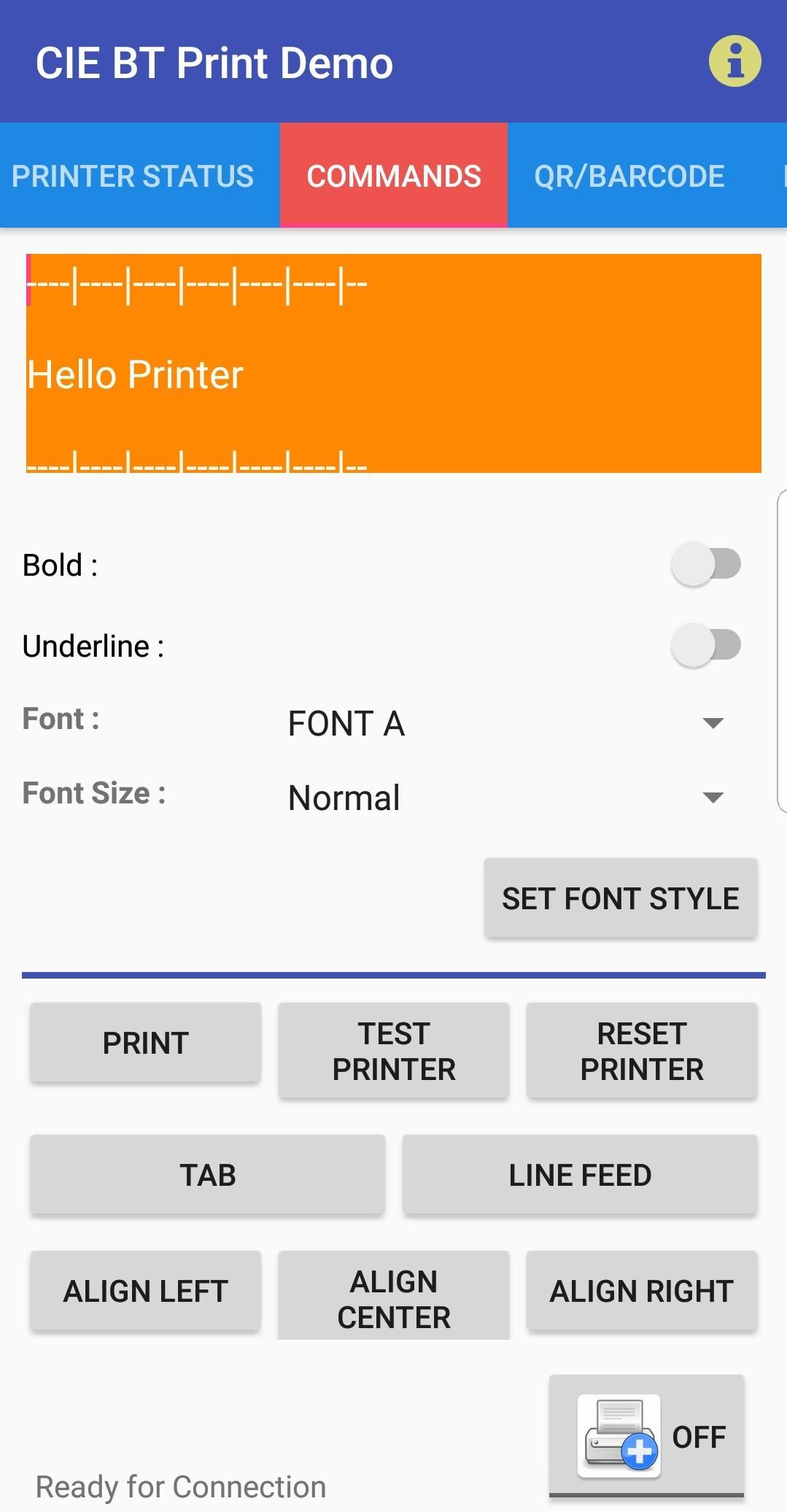 CIE BT Print Demo