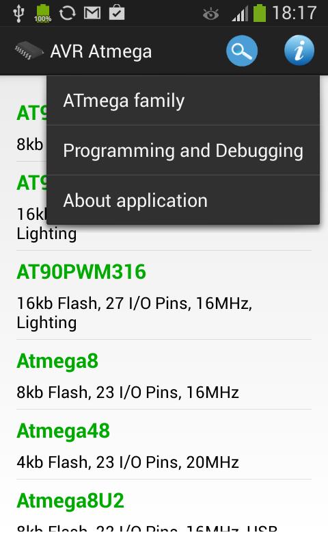 AVR Atmega Database