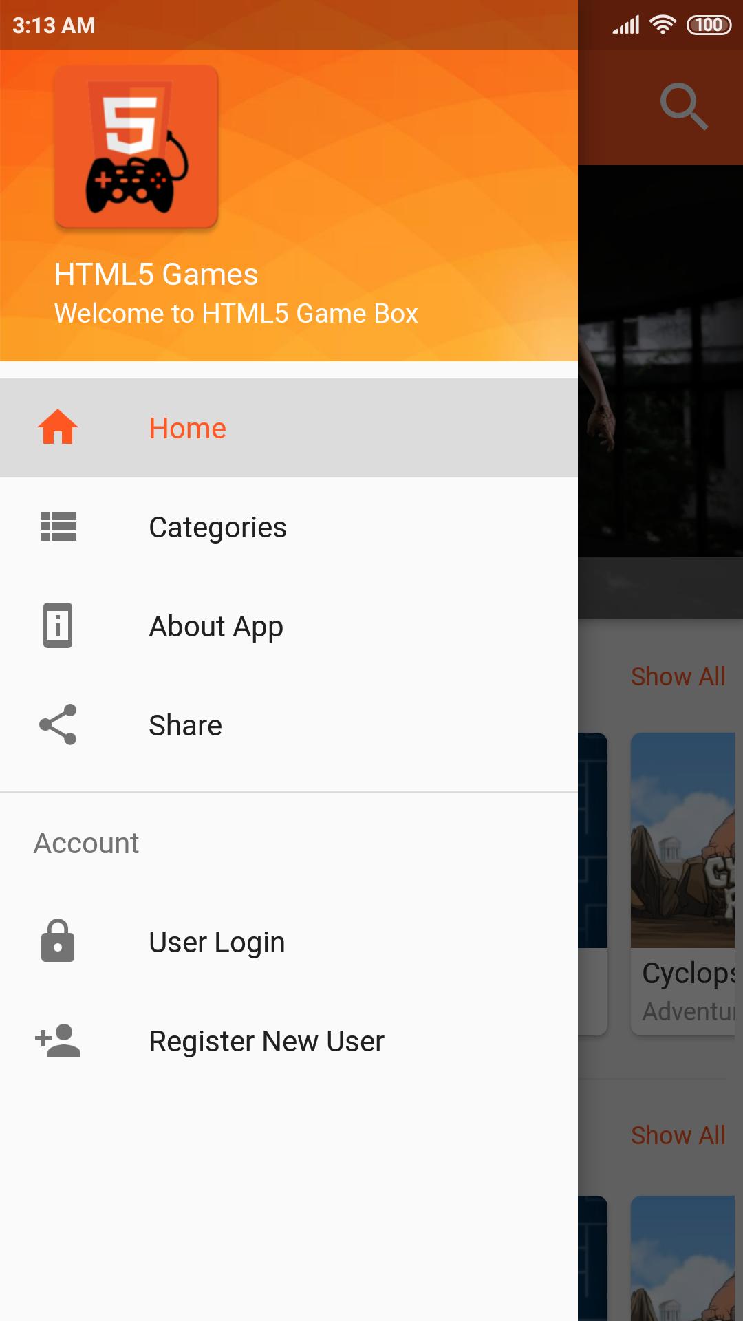 HTML5 Games Box