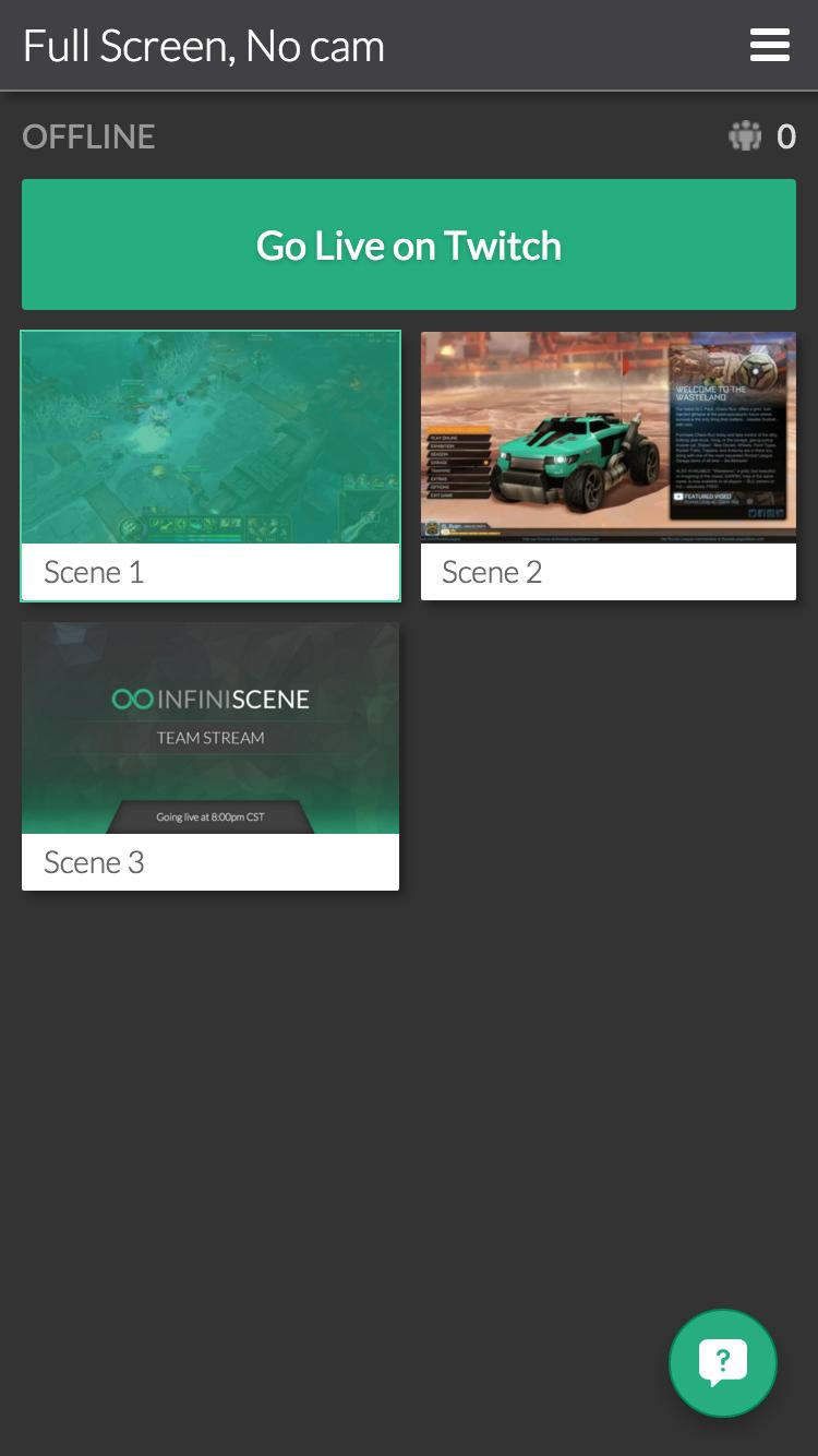 Infiniscene Broadcast Control