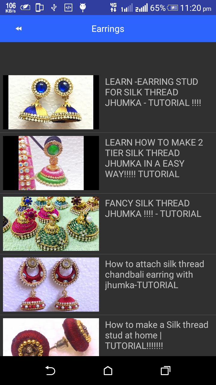 Silk Thread Jewellery Making