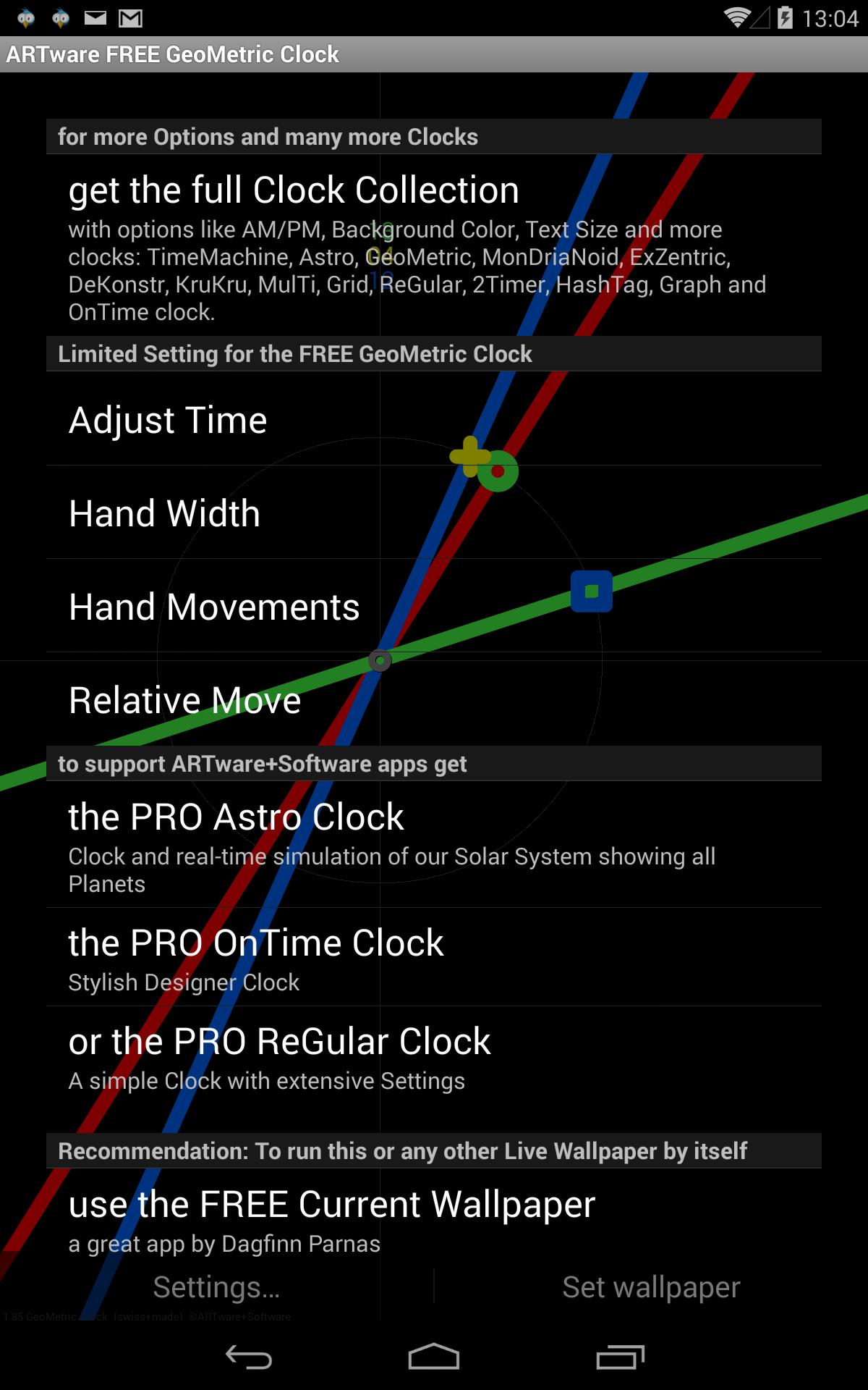 GeoMetric Clock Live Wallpaper