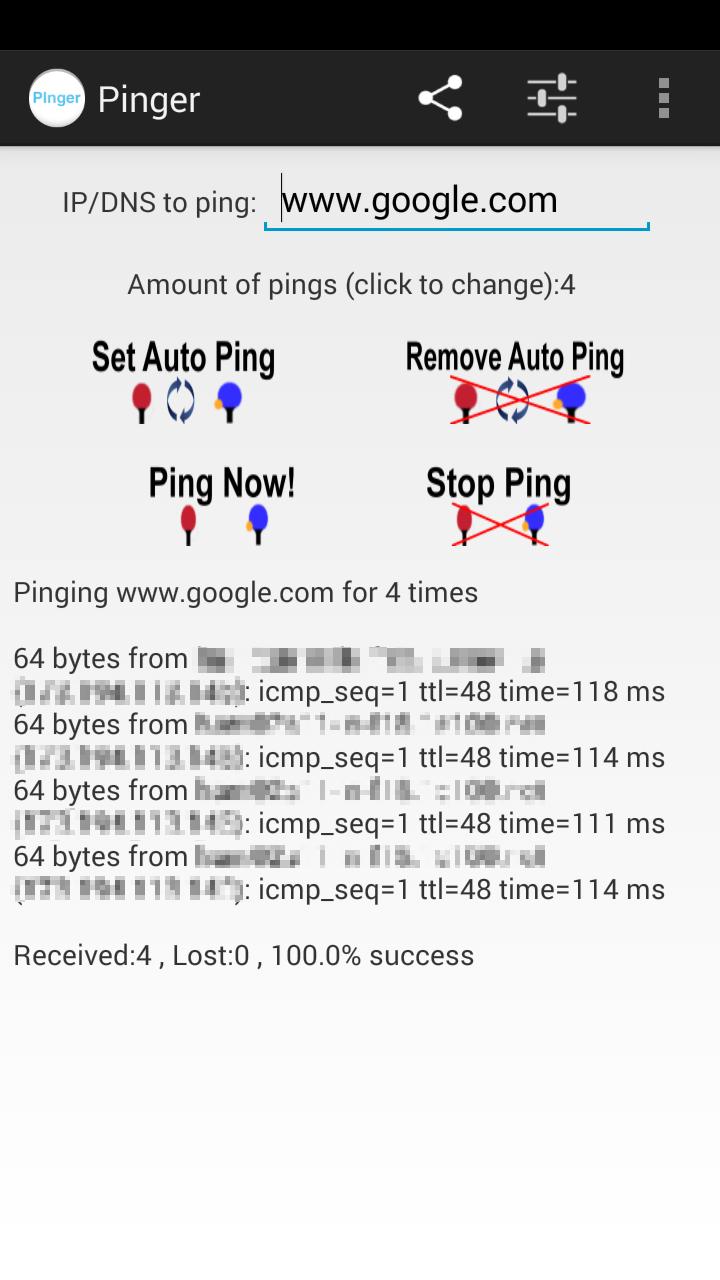 Send network pings